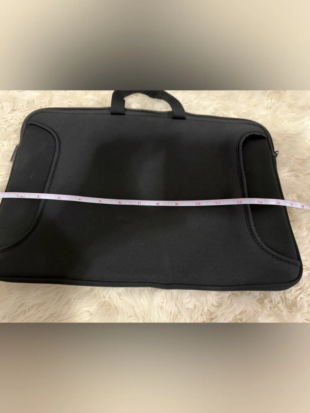 Black Neoprene Laptop Sleeve with Carry Handle